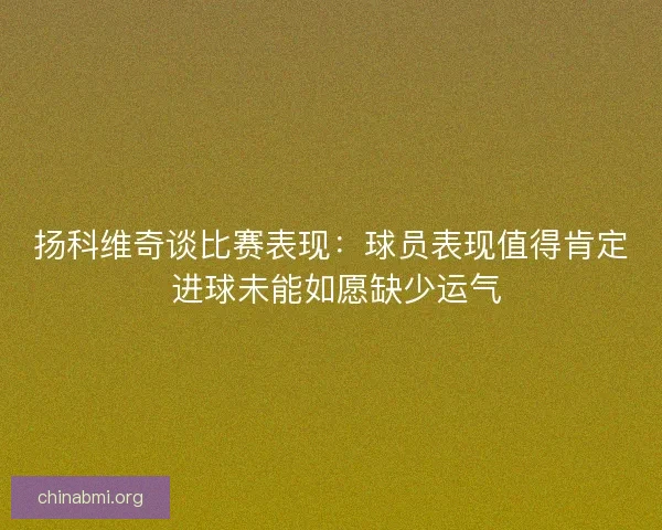 扬科维奇谈比赛表现:球员表现值得肯定 进球未能如愿缺少运气 扬科维奇谈比赛表现:球员表现值得肯定 进球未能如愿缺少运气